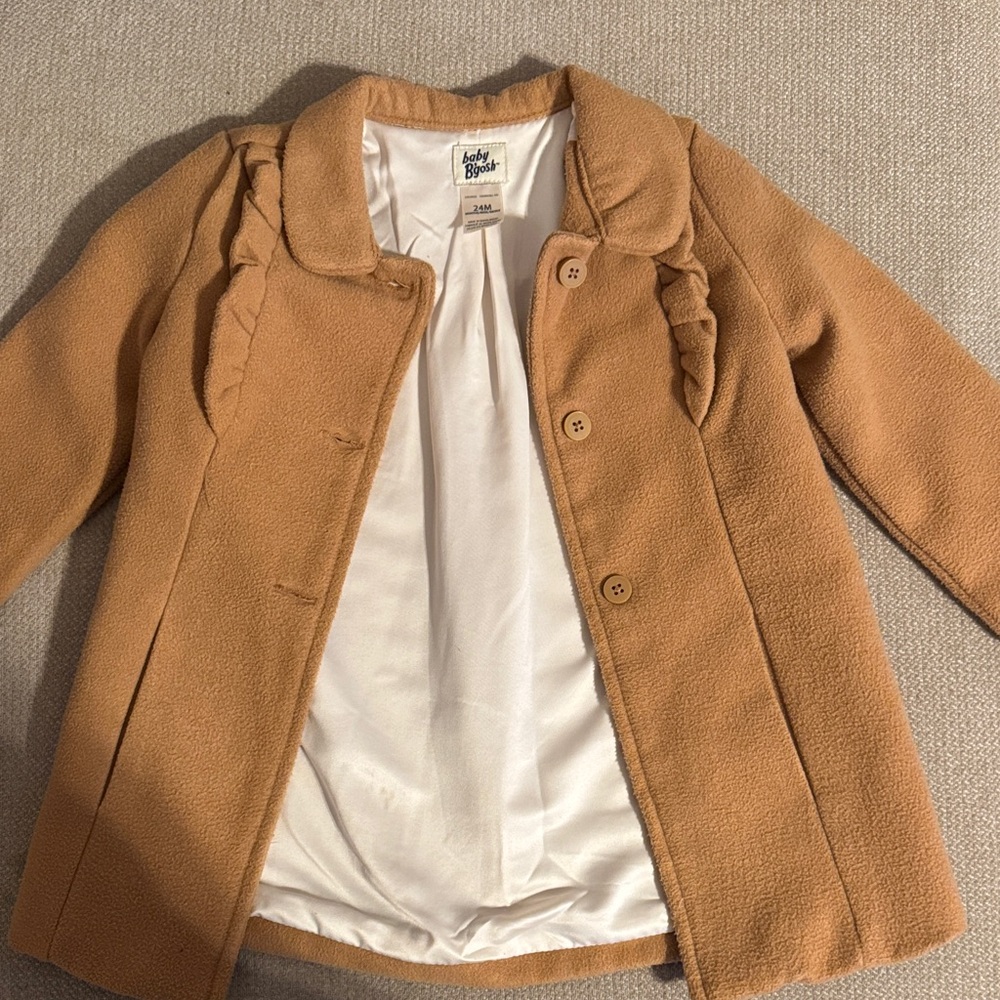 Charming Tan Pea Coat for Kids